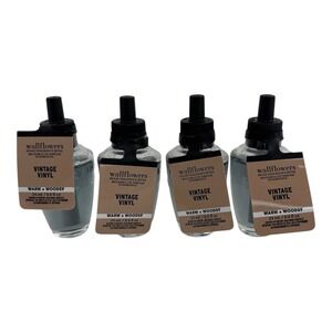 Bath & Body Works Vintage Vinyl Wallflowers Refill 4-Pack Warm Woodsy Scent NEW